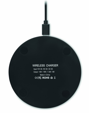 Logo trade corporate gift photo of: Glass wireless 10W charger